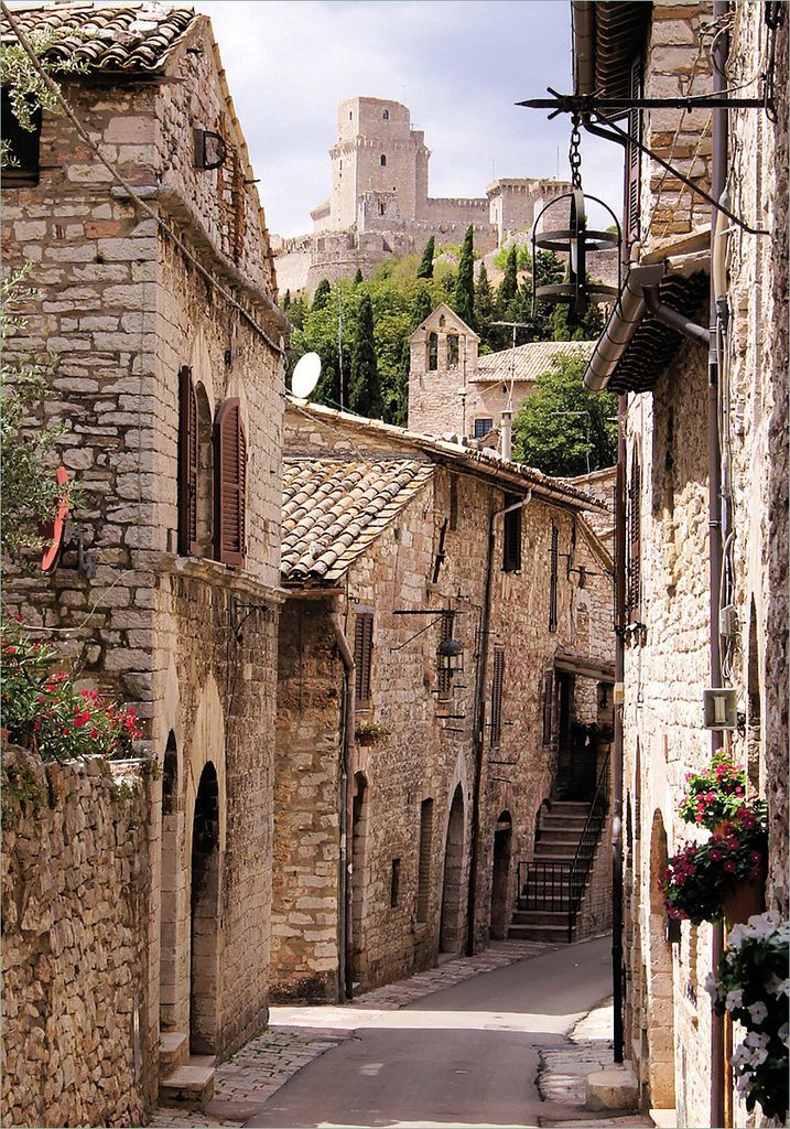 Wallario selbstklebendes Poster - Italienische Gasse, Größe: 70 x 100 cm