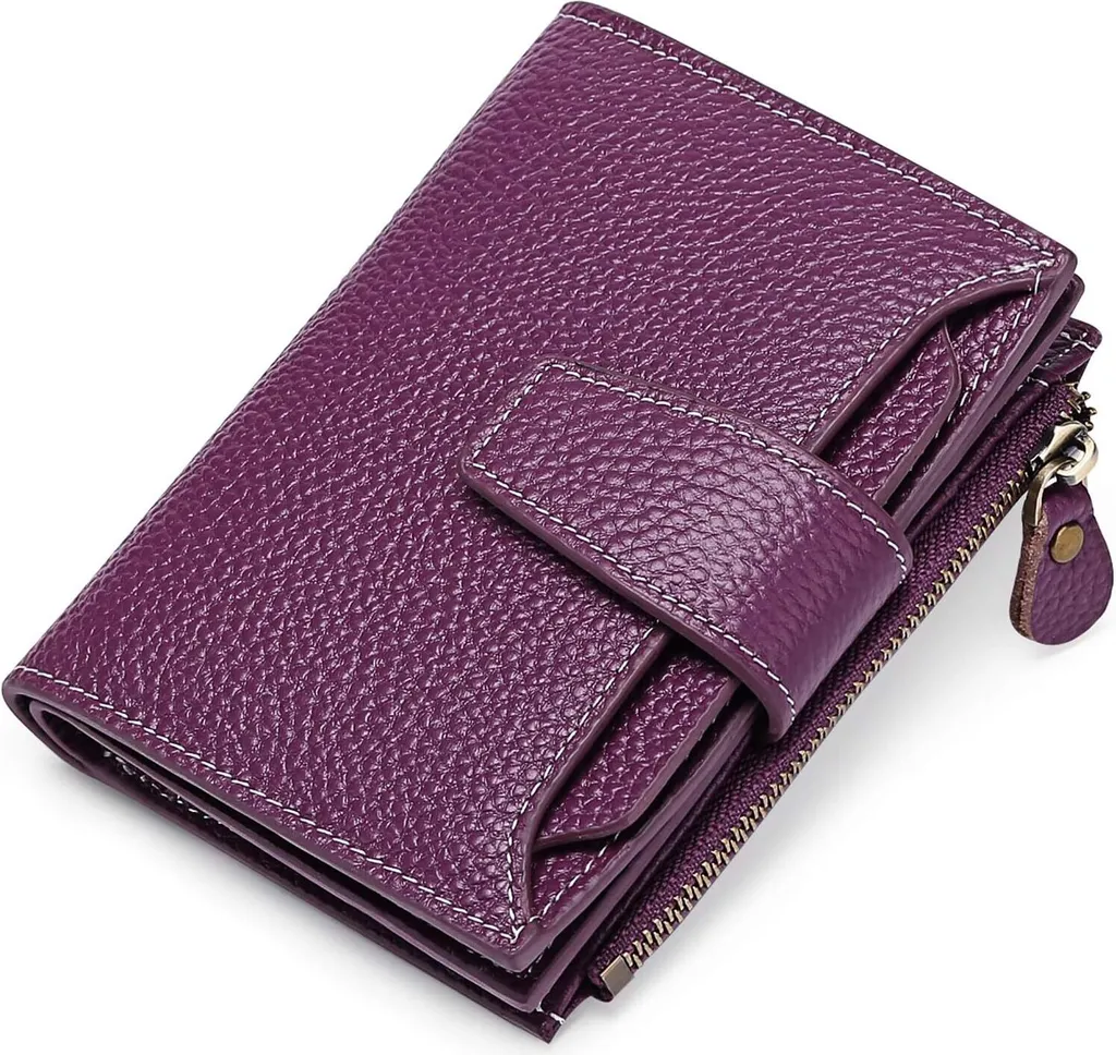 Mini Portafoglio Donna RFID Pelle Vera 14 Slot Carte e Portamonete