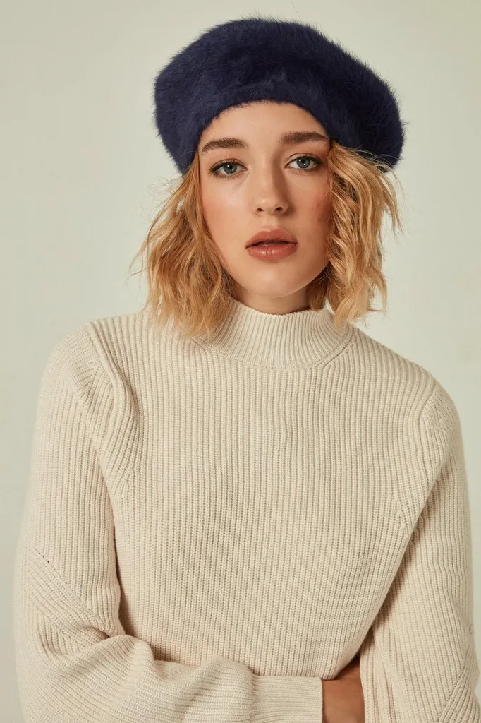 Berretto Navy N-281 Donna | Cappello Invernale Caldo Stile Minimal