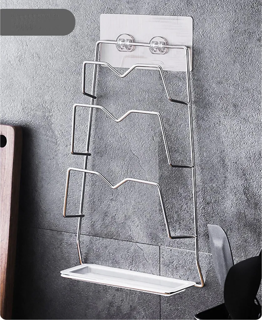 Support de couvercle à 3 niveaux en acier inoxydable avec design compact - 4