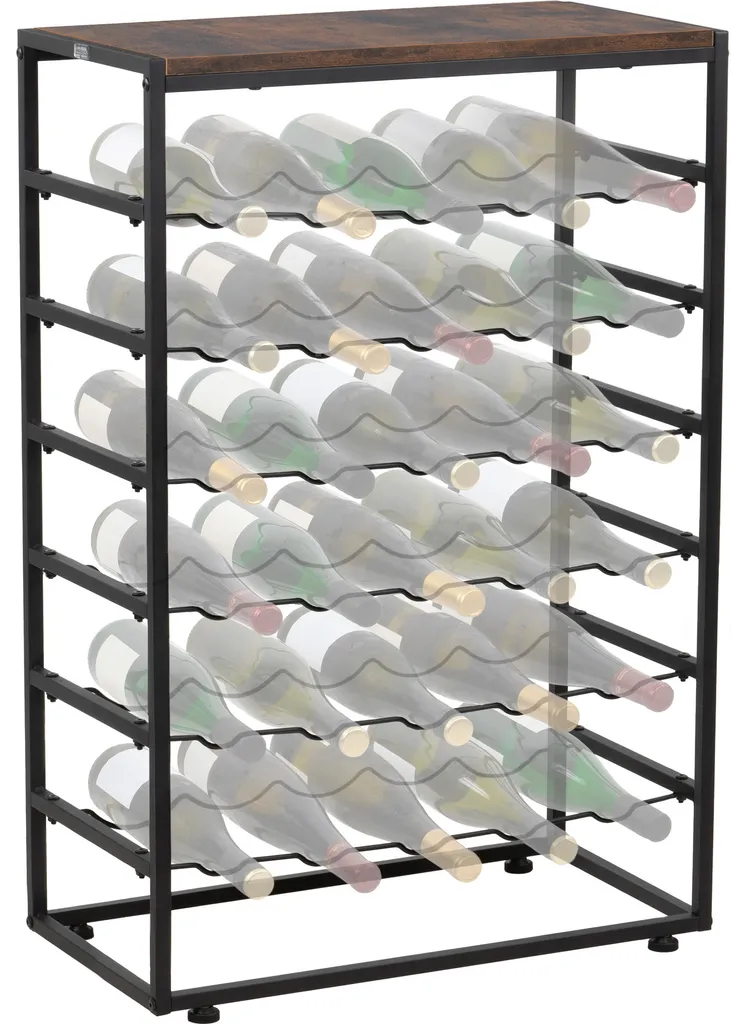 Support à vin stable pour 30 bouteilles, meuble de rangement en métal