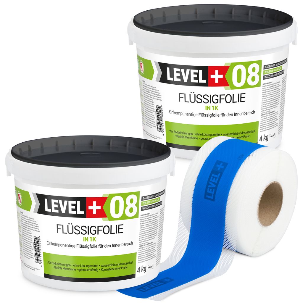Dichtset Flüssigfolie 8kg Wassersperre Bad Dusche Dichtband Produktbild 