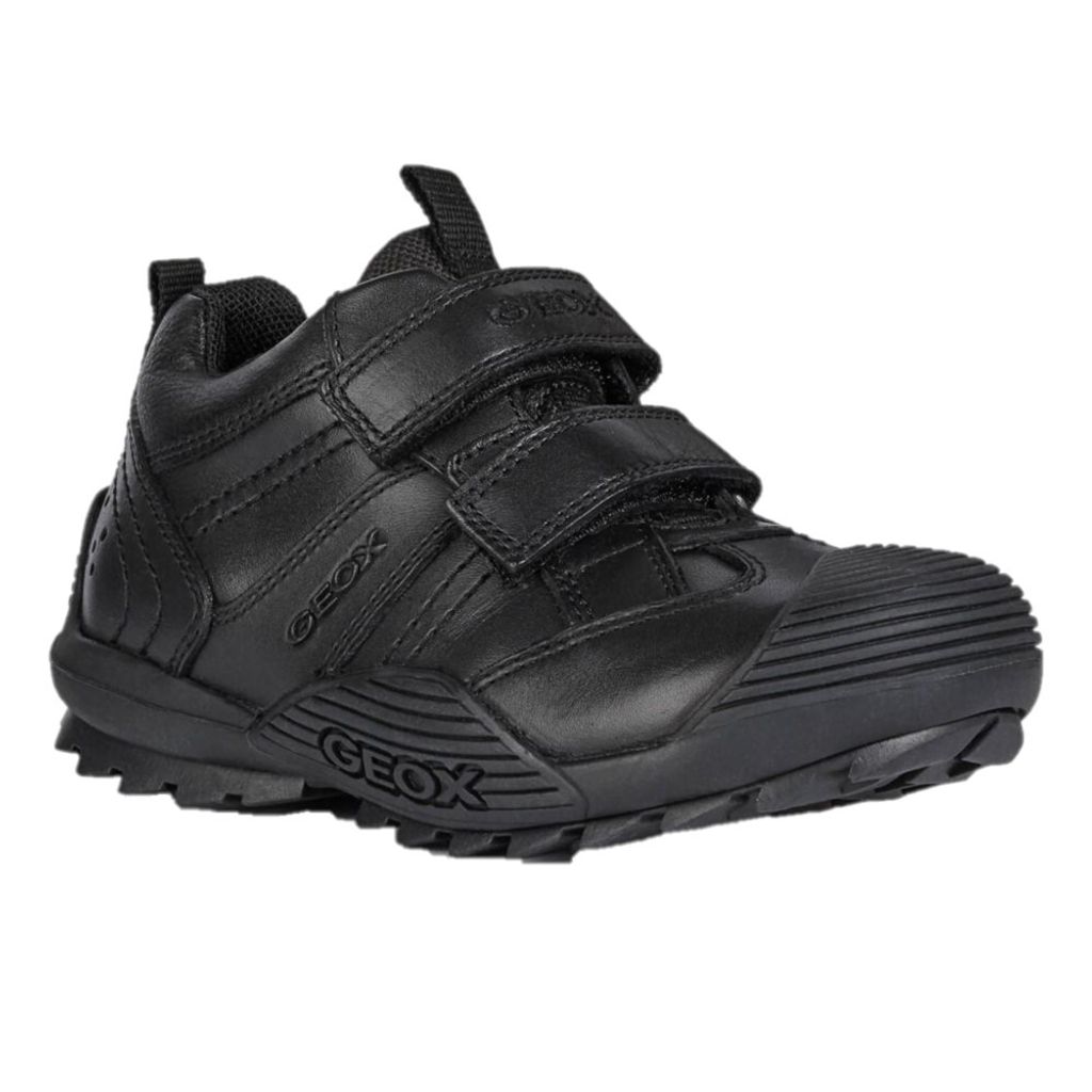 Geox - Kinder Schul-Uniform-Schuhe "J Savage A", Leder FS8363 (27 EU) (Schwarz)