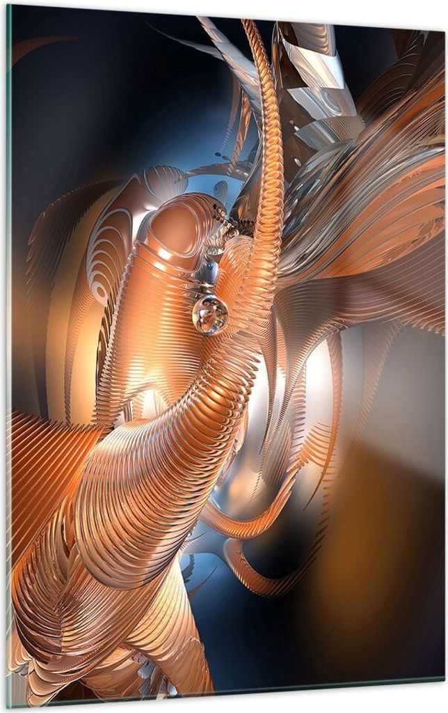 Bilder auf glas - Einteilig - Grafik konzept abstraktion - 50x70cm - Glasbilder - Wandbilder - Bilder - zum Aufhängen bereit - Wanddekoration aus ...