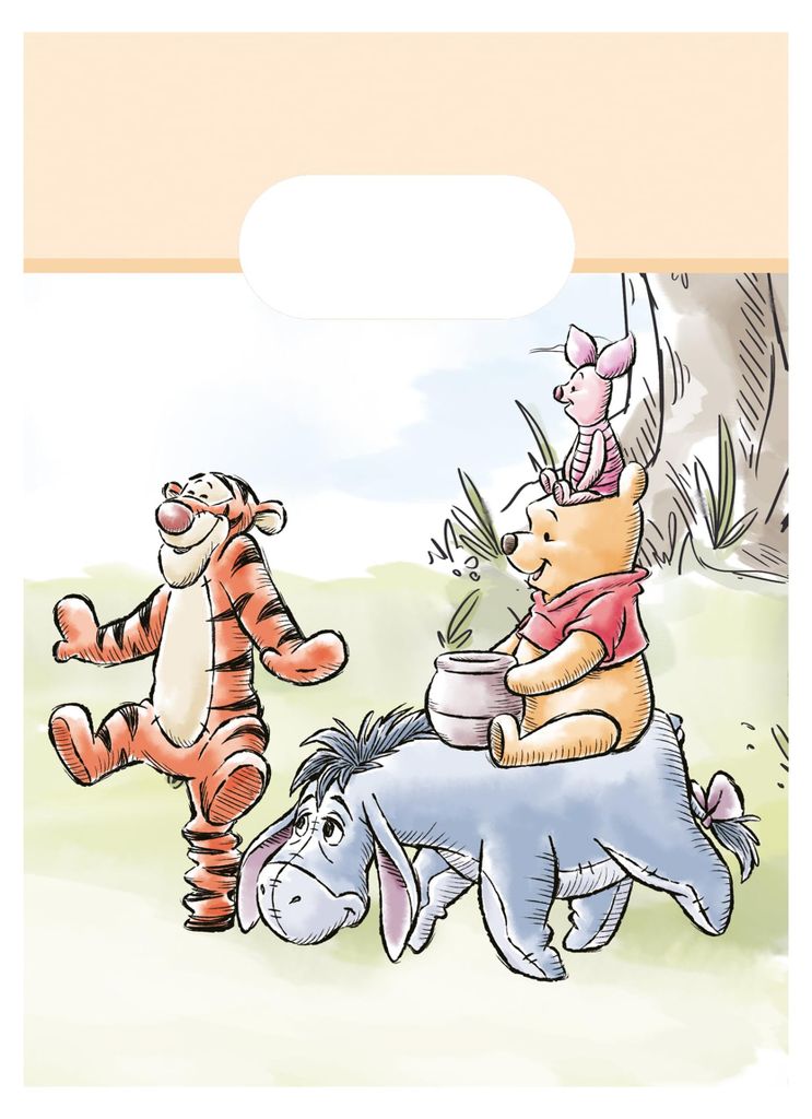 4 Partytüten aus Papier - Winnie Puuh Loves Nature Produktbild 