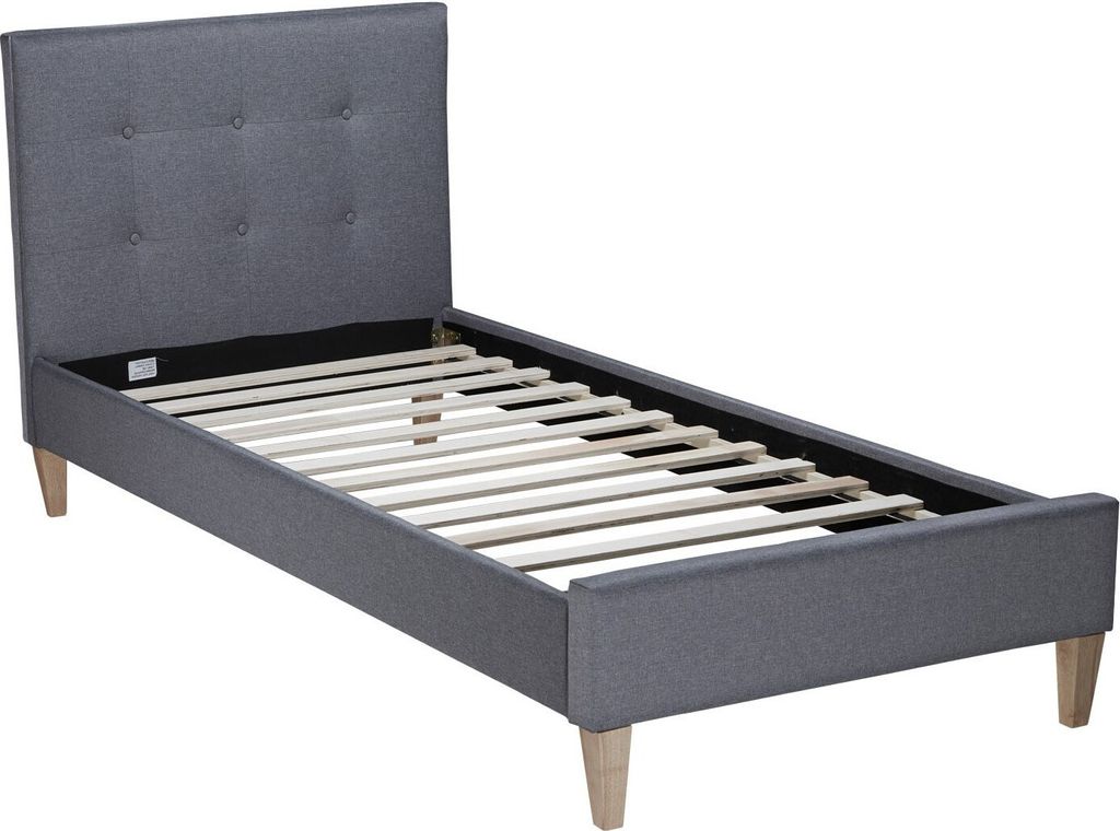 Homestyle4u Polsterbett 90x200 Jugendbett Grau Bettgestell Produktbild 