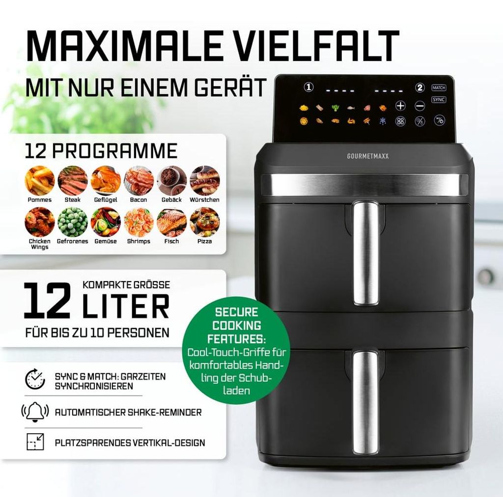 GOURMETmaxx FryUp XL  Friggitrice ad aria calda verticale a Immagine del prodotto 