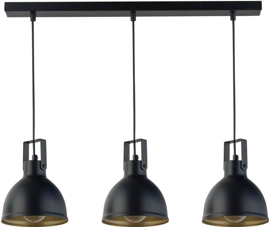 Luminaire de bureau noir Mars 3xE27 pour éclairage puissant ambiance rétro