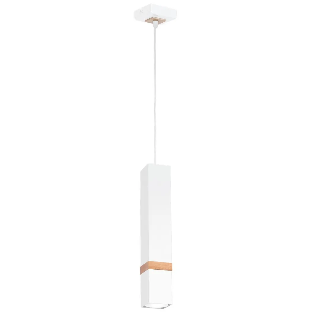 Lampada Sospensione Milagro VIDAR MLP5408 Bianco Legno GU10 1x35W