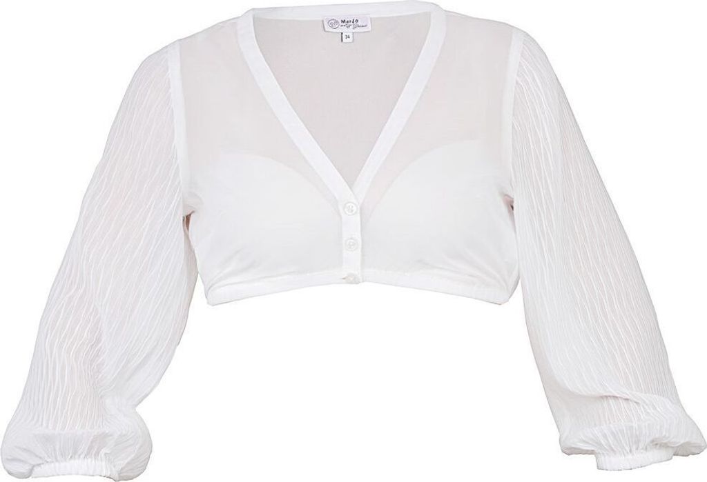 Dirndlbluse Nandlstadt 3/4-Arm weiß 36 Produktbild 