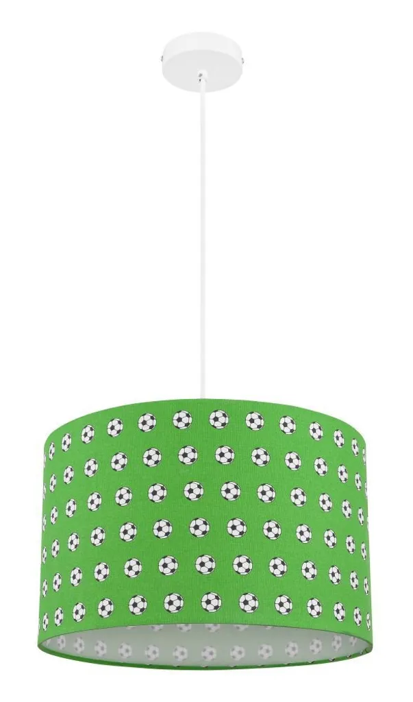 Lampe à suspendre football en métal vert et blanc pour chambre d'enfant