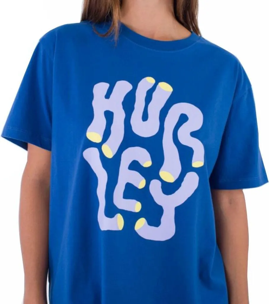 Hurley Yoko Tee : T-shirt Bleu pour Femme au Style Surf Décontracté