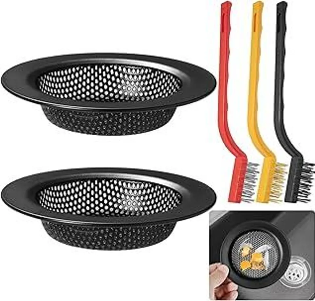 Set 2 Filtri Lavello Cucina Acciaio Inox Nero - Design Anti-Intasamento