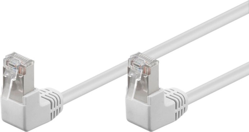 Goobay CAT 5e Patchkabel 2x 90° gewinkelt, F/UTP, weiß