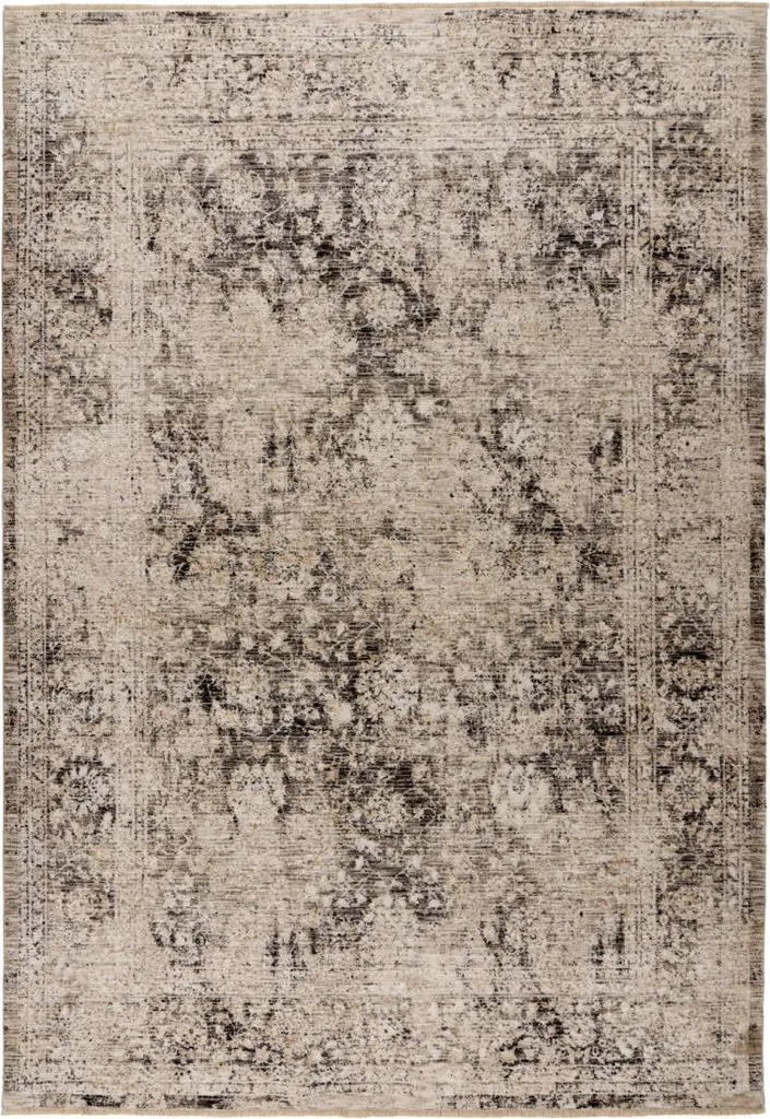 Tapis Gris Anti-Taches Bella 233 - Tapis Facile d'Entretien 80x150cm