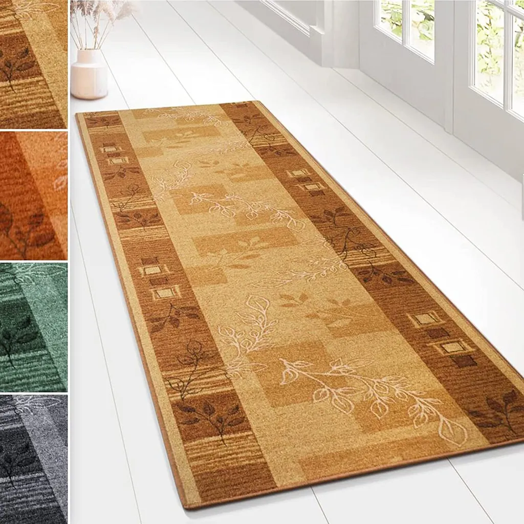 Tapis de passage beige Akzent 67x350 cm antidérapant et facile d'entretien