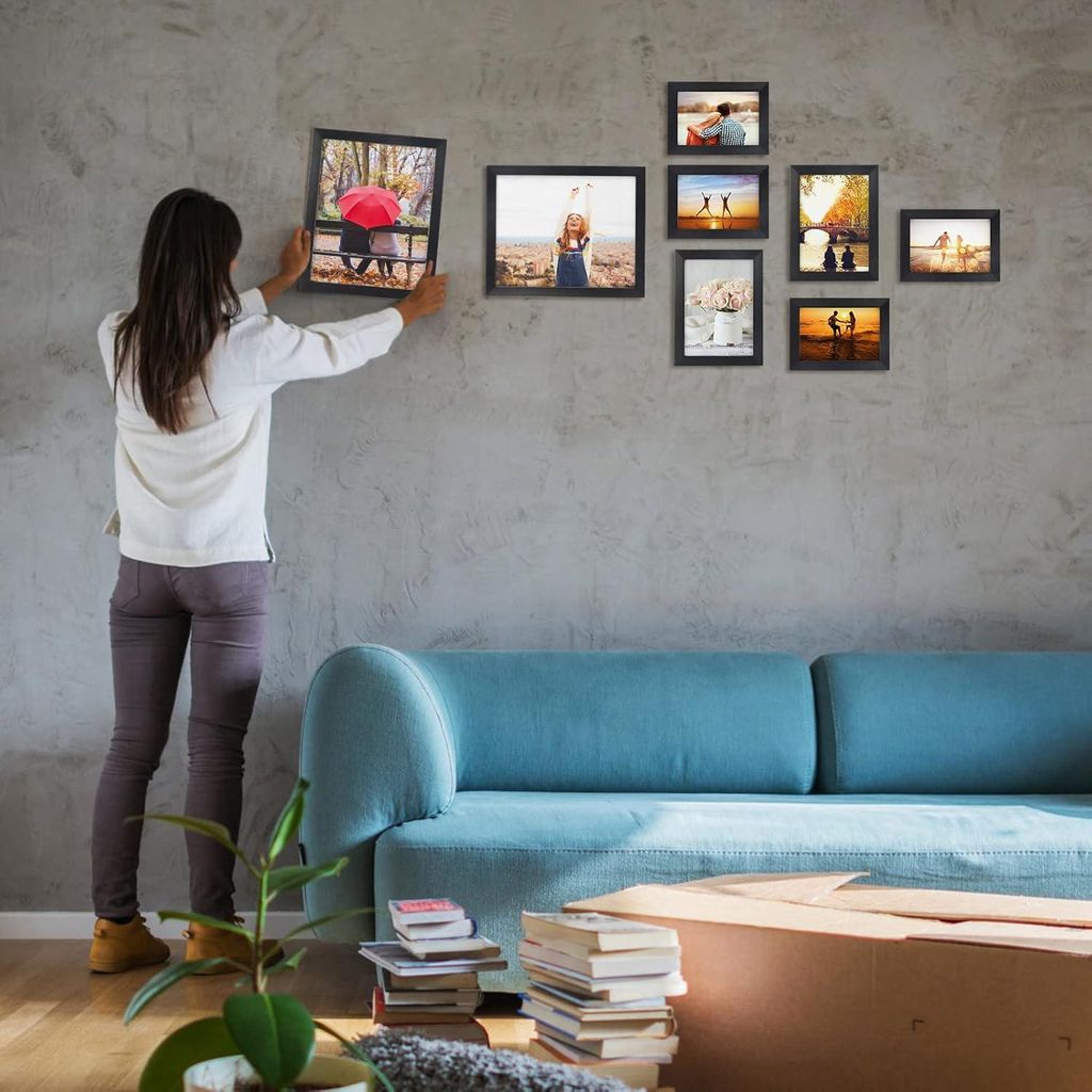 10 Stück Multi-Fotolisten-Set - Schwarz für mehrere Größen von Fotos