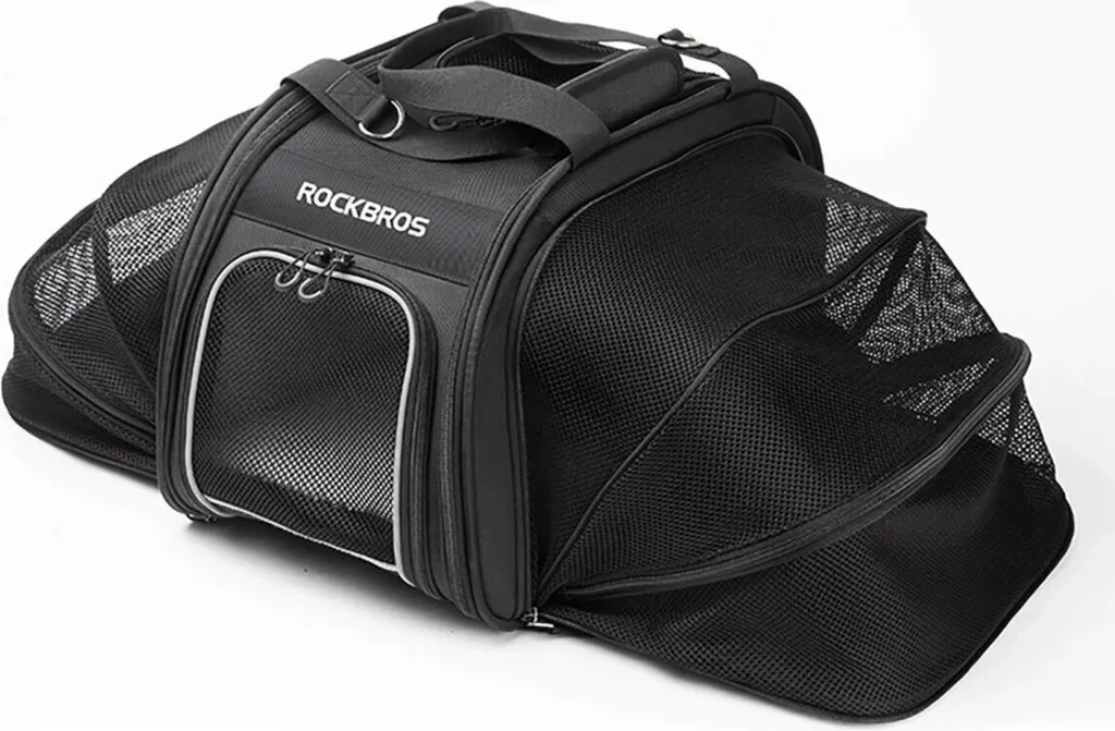 Sacoche chien 10kg en coton respirant avec fond renforcé noir