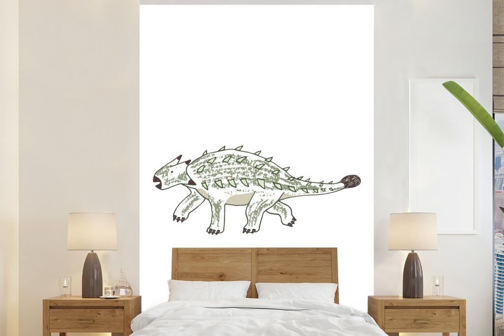 MuchoWow Fototapete für Wohnzimmer oder Schlafzimmer Wandtapete Vinyl Motivtapete Kinderzimmer - Dinosaurier - Ankylosaurus - Jungen - Mädchen ...