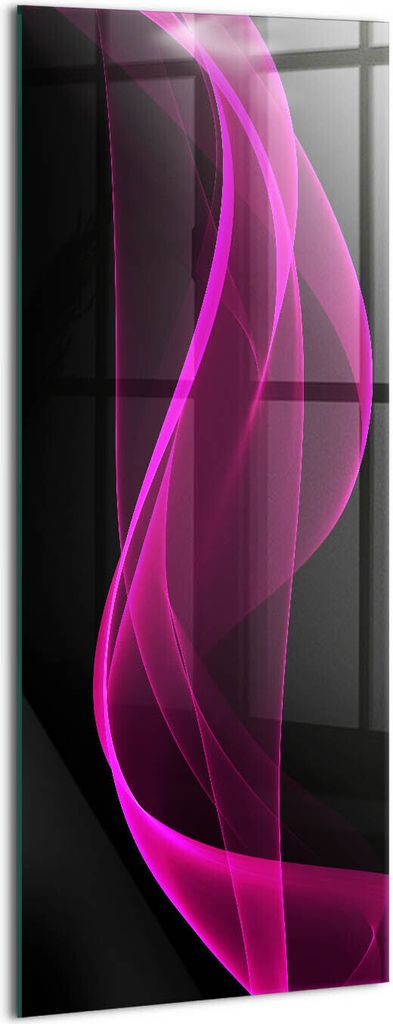 Designer Glasbild - Wandbild - Glas Bild - 50x125 cm - Rosa Abstraktion