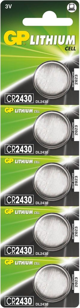 GP Lithium CR2430 Knopfzellen 3V, 5er Set Produktbild 