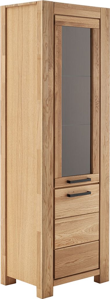 Vitrine mit Türanschlag rechts, Wildeiche teilmassiv geölt, SELISTE-06
