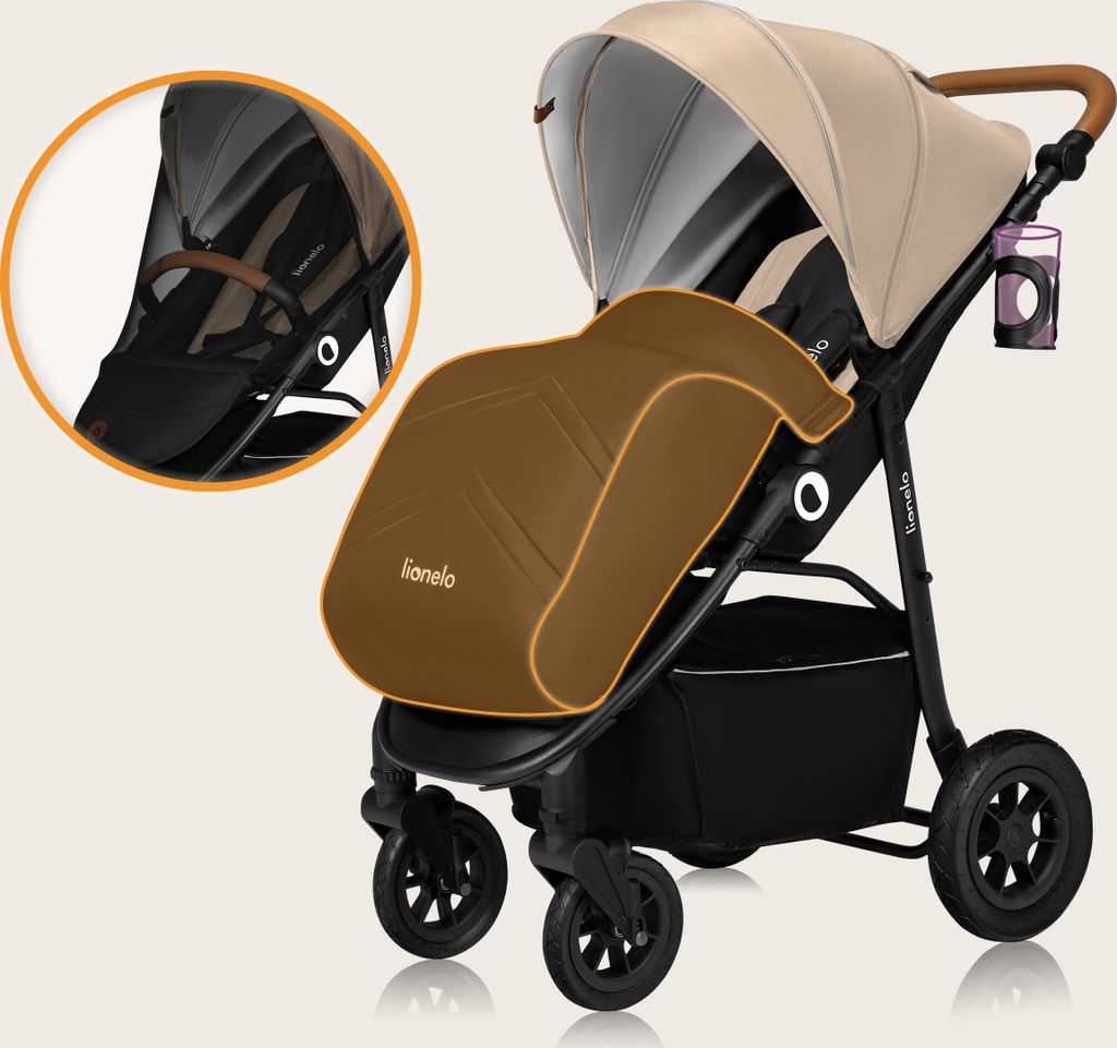LIONELO Natt wózek spacerowy Wózek do 22 kg, pełna Zdjęcie produktu 7