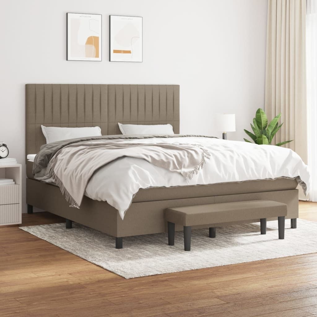 Maison Exclusive - Boxspringbett mit Matratze Taupe 160x200 cm Stoff