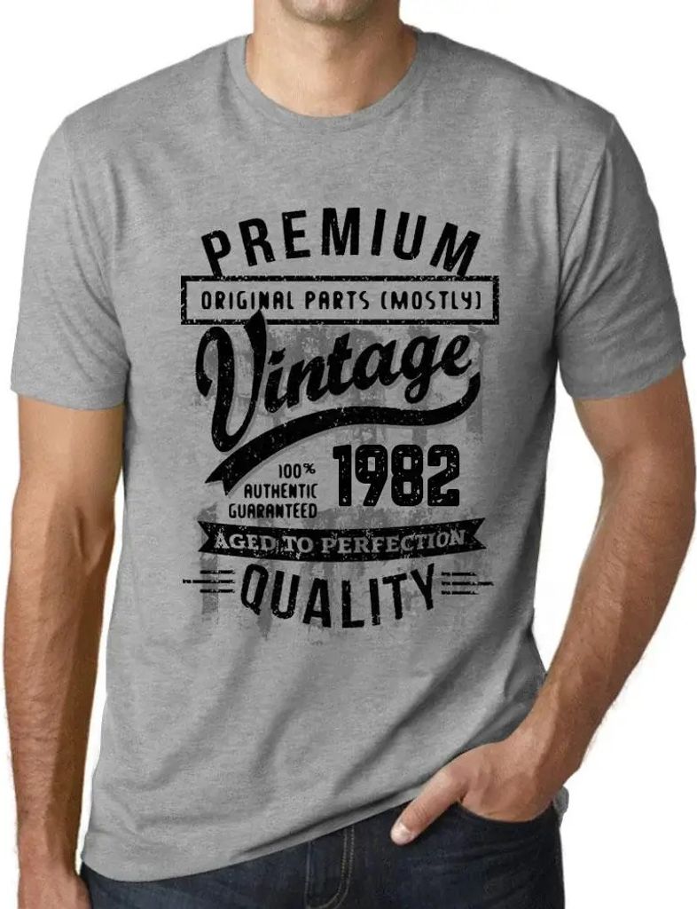 Herren Grafik T-Shirt Originalteile (meist) bis zur Perfektion gealtert 1982 – Original Parts (Mostly) Aged to Perfection 1982 – Geschenk 42.