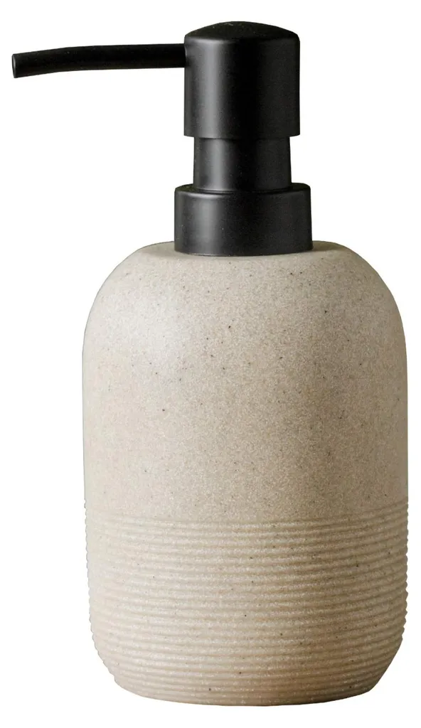 Distributeur de savon beige à poser pour salle de bain et cuisine 350ml