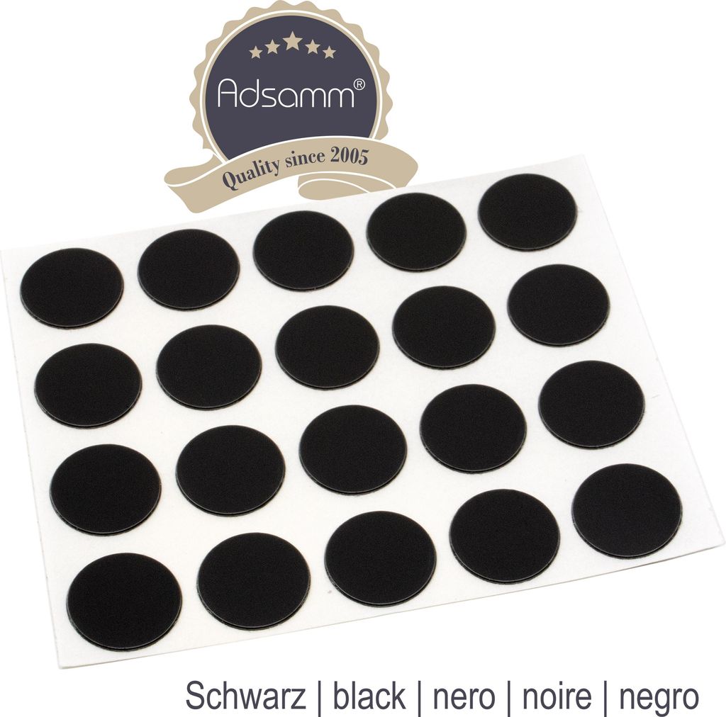 Adsamm® / 108 x Patins en Feutre/Blancs/ 10 mm/Rond/épaisseur 3,5 mm