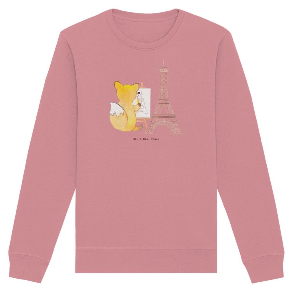 Mr. & Mrs. Panda Bio Sweatshirt Fuchs Urban sketching Größe L - Canyon Pink - Geschenk, Künstler, Pullover, Pulli, Zeichnen, Nachhaltiger, Rundh...