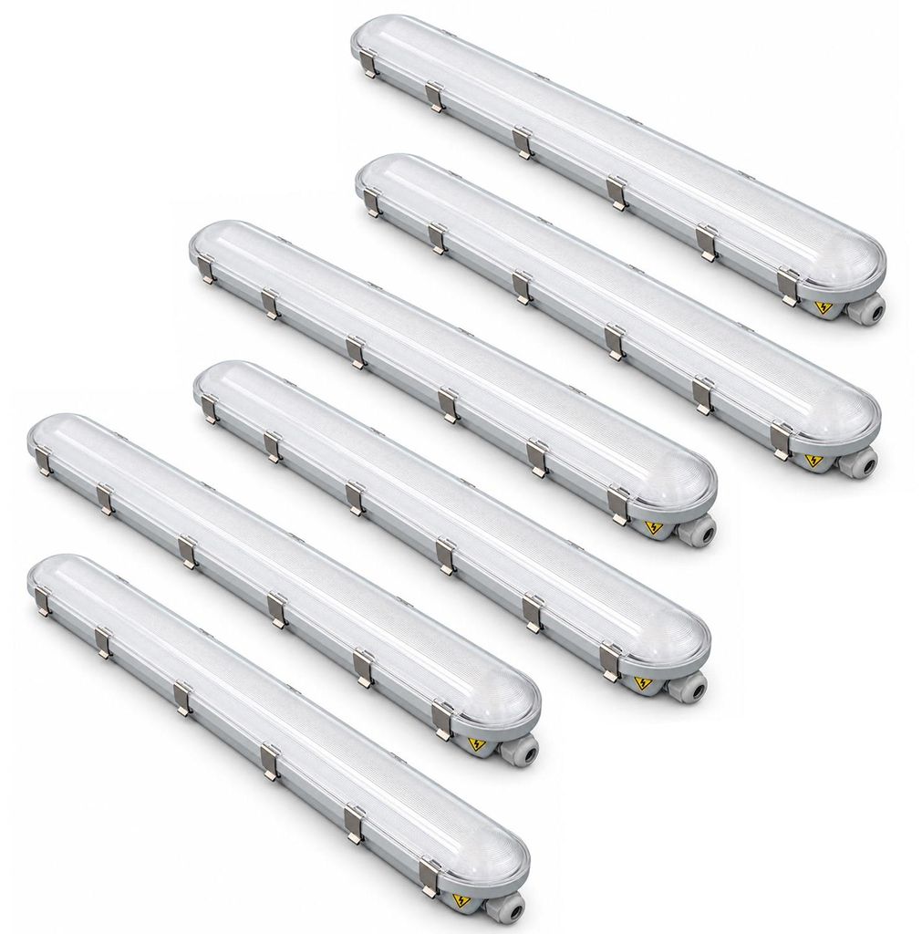 6 x LED Feuchtraumleuchte Wannenleuchte 120cm IP65 Produktbild 