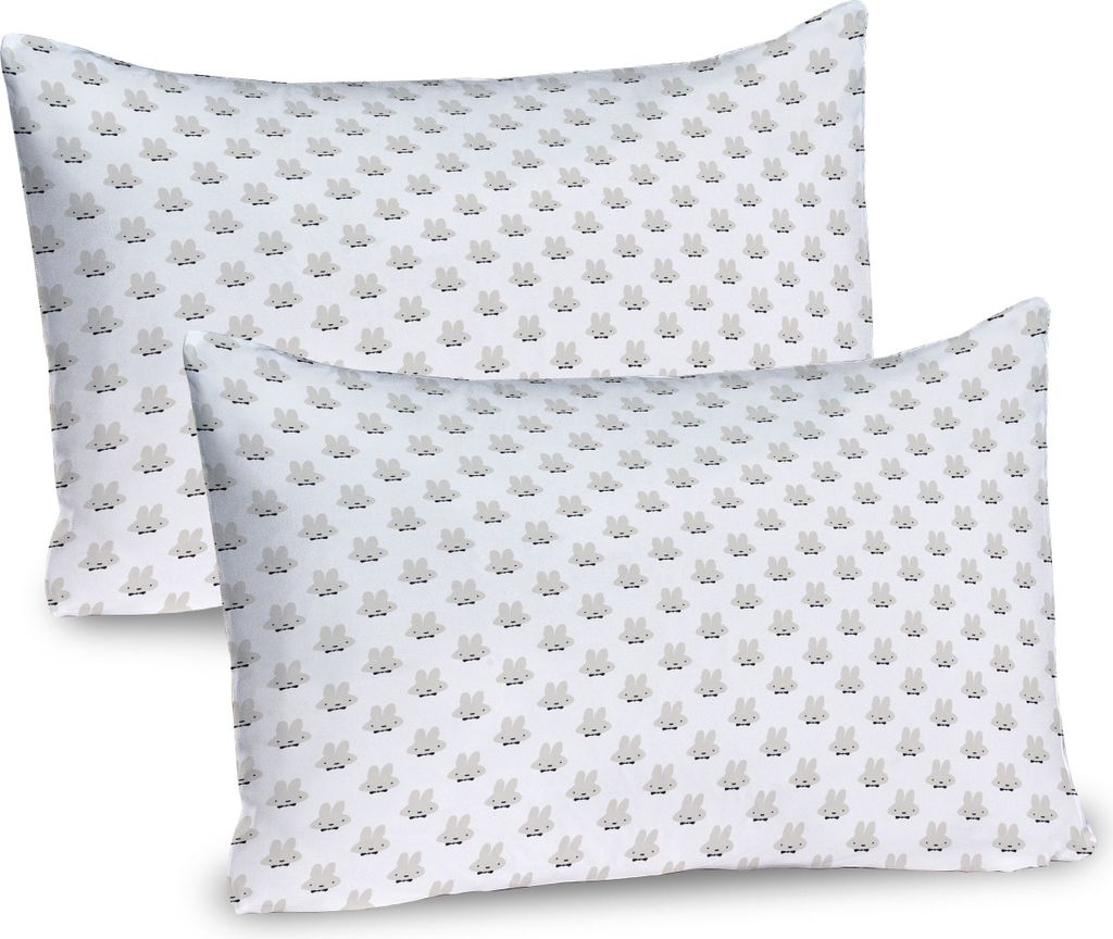 ABAKUHAUS Hase Kissenbezug Packung mit 2, Pale Grau Silhouette Leiter Kaninchen mit Bowties Hipster Herren, Dekorativer Gedruckter Kissenbezug, 80x...
