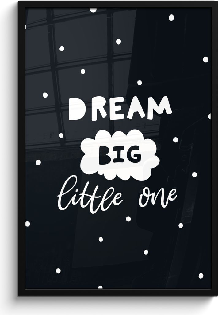 MuchoWow MuchoWow Gerahmtes Poster Zitat - Traum - Kind - Jungen - Mädchen - Baby 60x90 cm - Poster mit zchwarzem Bilderrahmen - Kunst