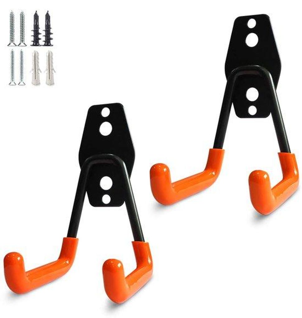 Stahl-Garage-Organizer, Stahl-Wandhaken, Universal Garage- und Garten- Werkzeughalter, Hangende Universal-Wandhaken, Stahl-Haken für Garage und Ga...