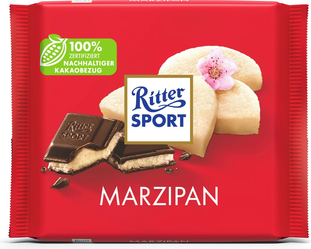 Ritter Sport Marzipan 100g | Vollmilchschokolade mit Produktbild 