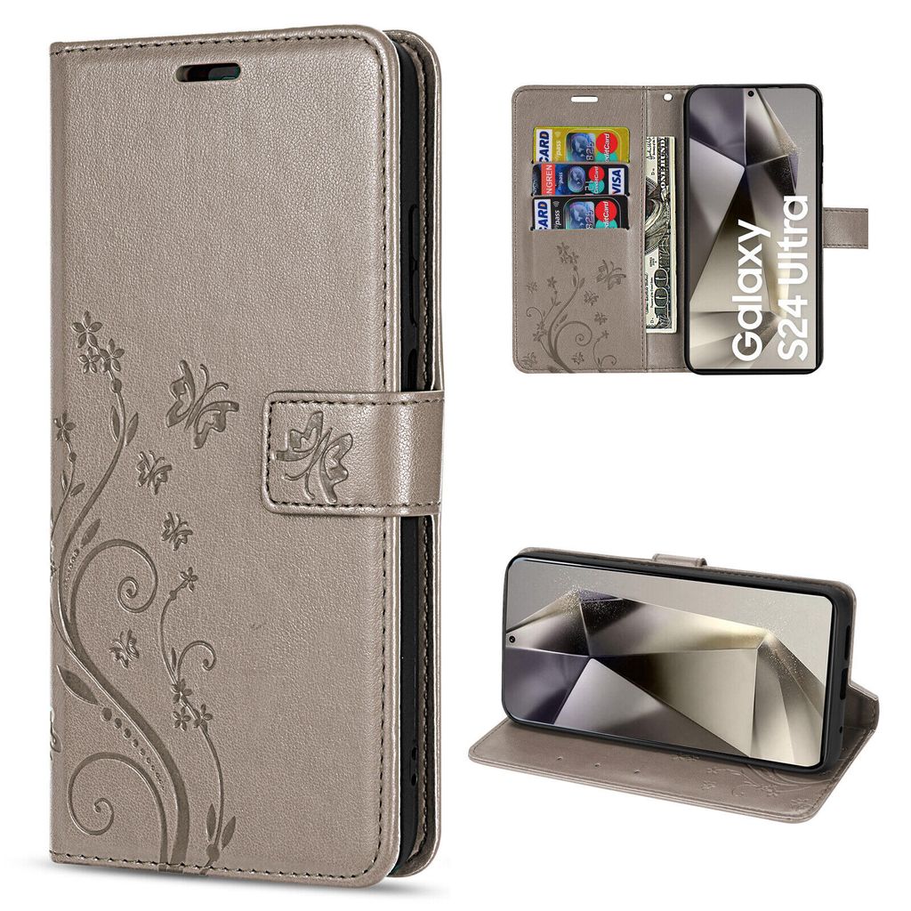 Hülle für Samsung Galaxy S24 Ultra Handyhülle Handy Tasche Wallet Case Flipcover