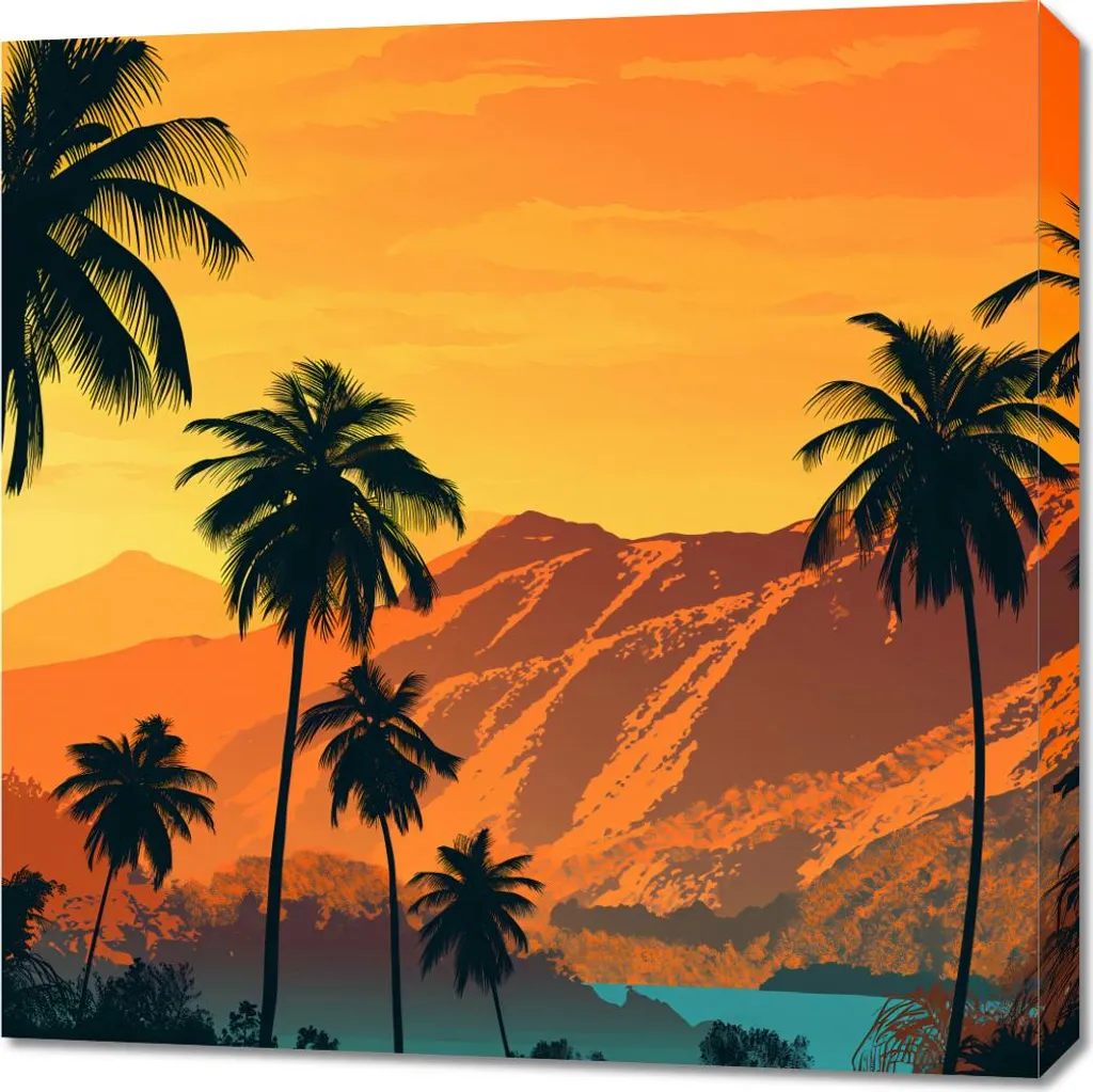 Decorazione Parete Tramonto Isole 70x70 - Quadro Moderno Design
