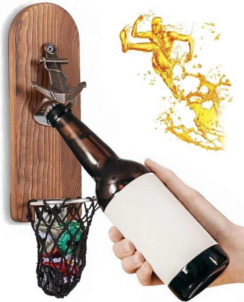 Magnetische Houten Bieröffner für Männer, Väter, Freunde