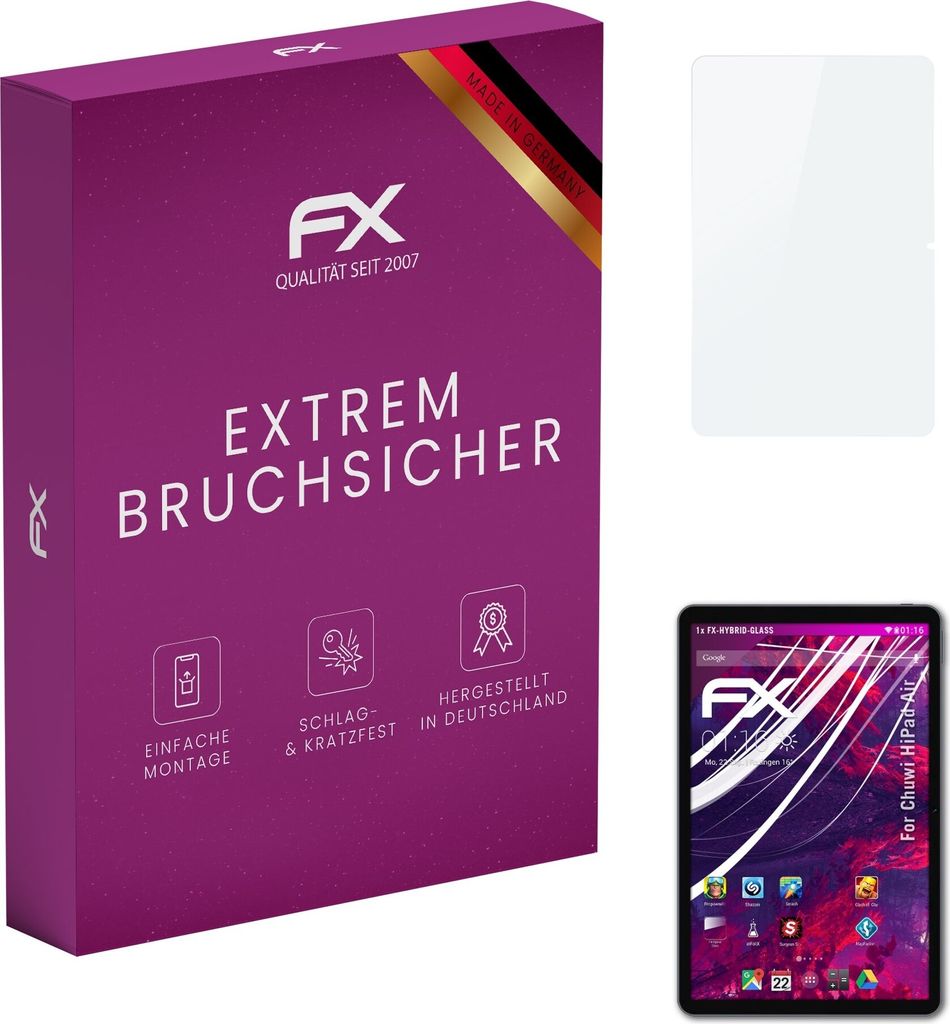 atFoliX FX-Hybrid-Glass Displayfolie kompatibel mit Chuwi HiPad Air Glasfolie