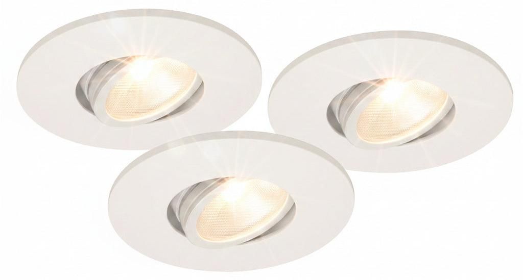 3er Set LED Einbaustrahler dimmbar & schwenkbar – IP44 – Produktbild 