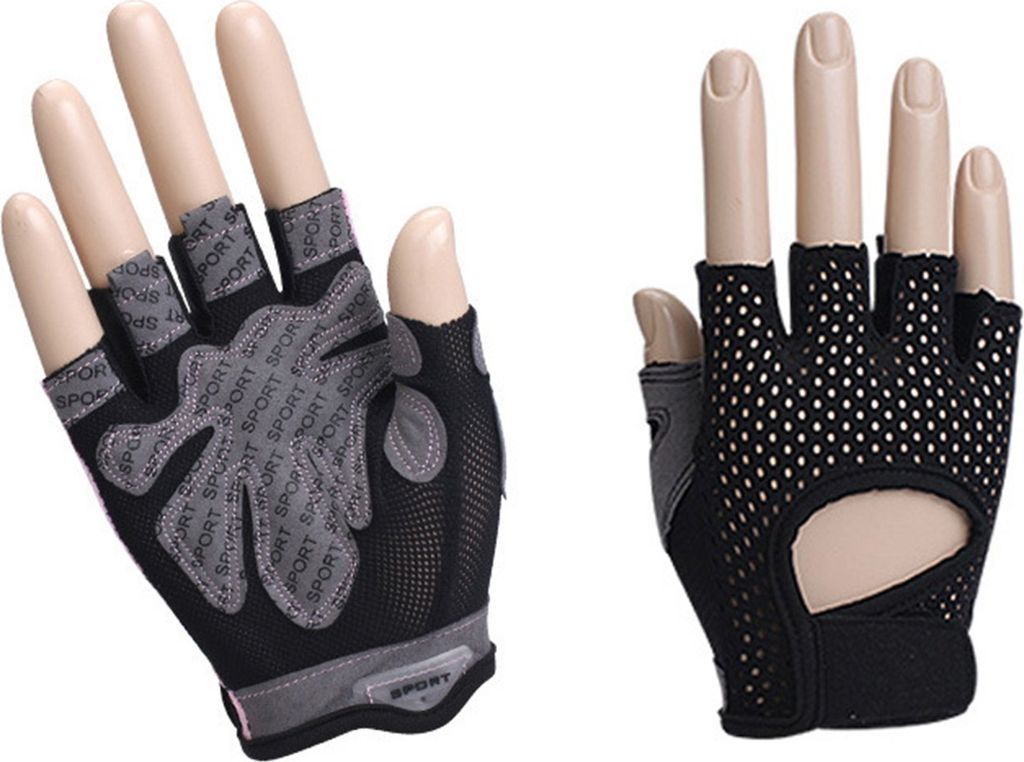 1 Paar Trainingshandschuhe, Halbfingerhandschuhe, atmungsaktiv, verschleißfest, vollständiger Handflächenschutz, rutschfeste Gewichtheber-Traini...