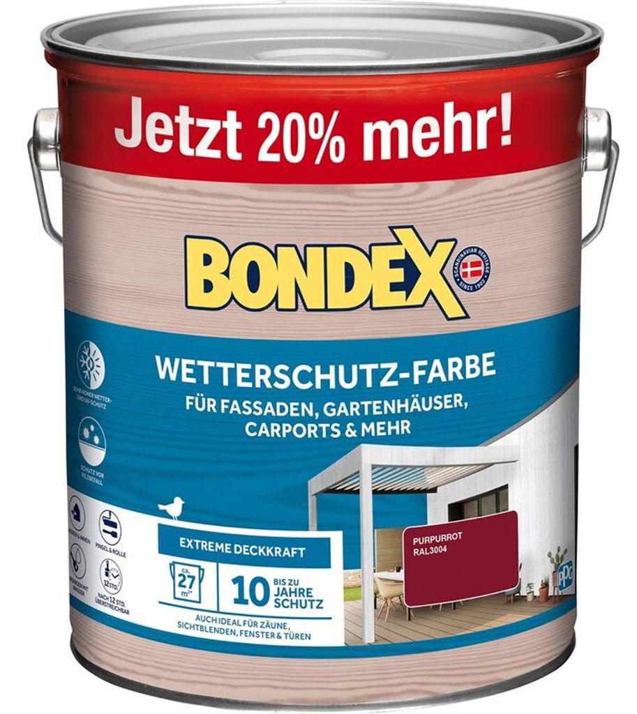 Bondex Wetterschutzfarbe purpurrot 3 L Produktbild 