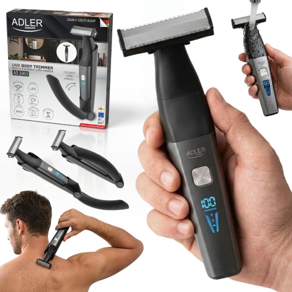 adler AD 2963 trymer do ciała składana rękojeść LED 68 mm Zdjęcie produktu 