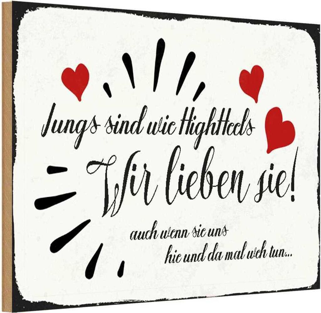 vianmo Holzschild 20x30 cm Jungs sind wie Highheels wir Kids Kinder Teens