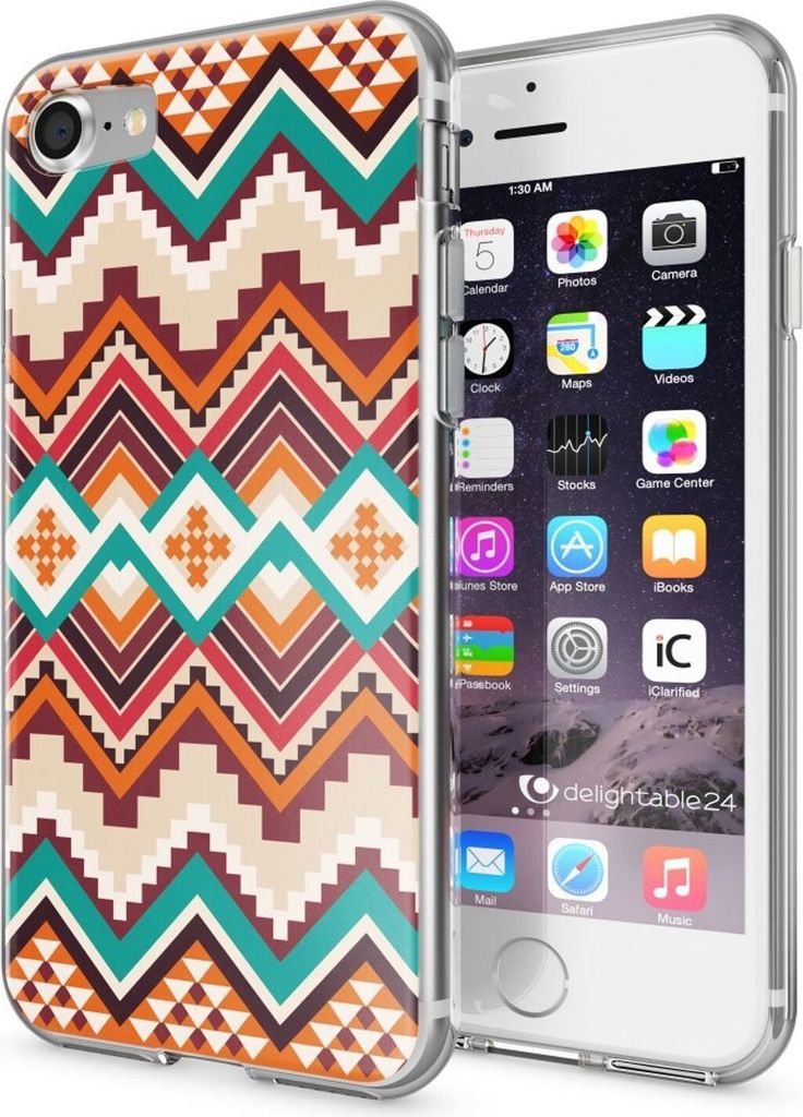 iPhone 7 Hülle Handyhülle von NALIA, Motiv Case Cover Bumper Transparent Klar Indian Pattern