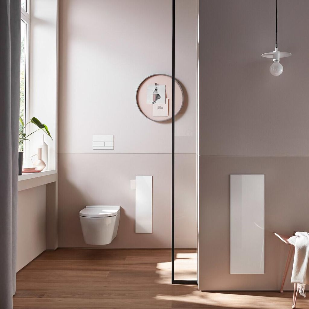 emco asis pure WC-Modul, Unterputzmontage, Türanschlag rechts, zweiteilige Glasfront, 730x170mm, mit Reserverollenfach, 975527501