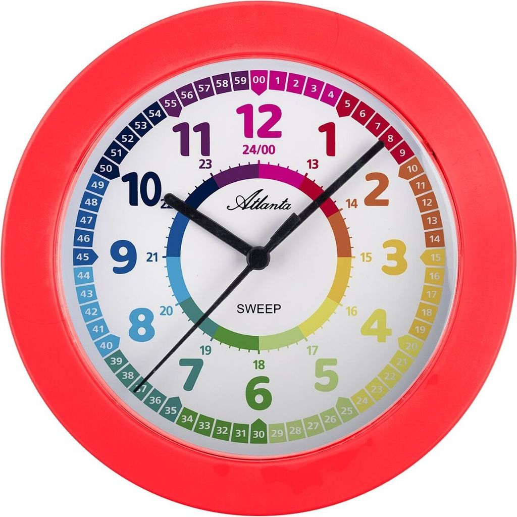 Atlanta Wanduhr für Kinder, rot, Ø 22 cm Produktbild 