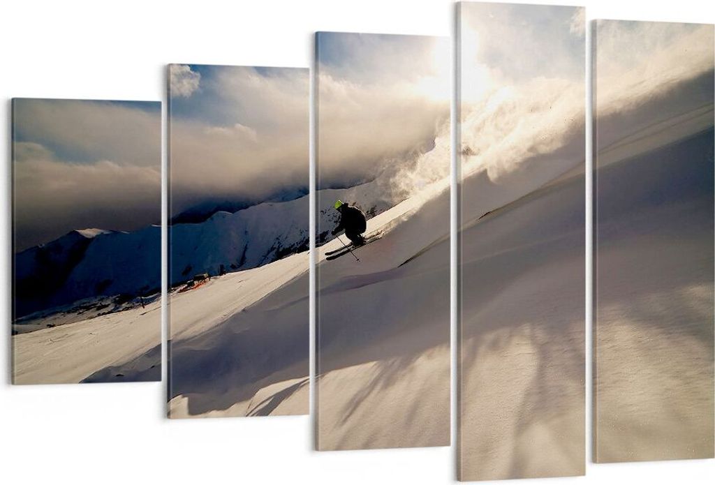 Bild auf Leinwand - Leinwandbild - Berge Ski Winter - Produktbild 